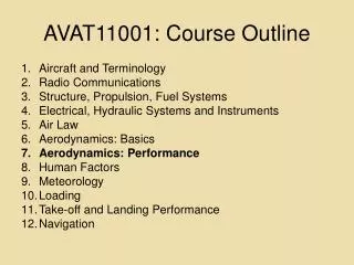avat11001 course outline