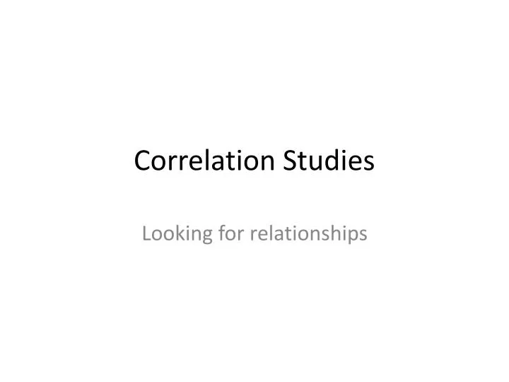 correlation studies