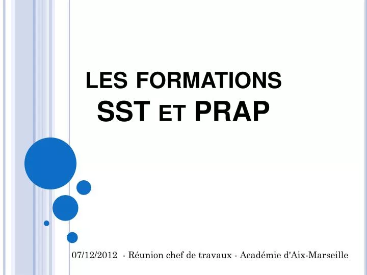 les formations sst et prap