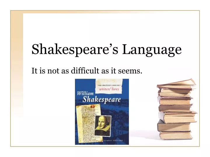 shakespeare s language