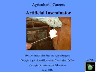 Agricultural Careers Artificial Inseminator