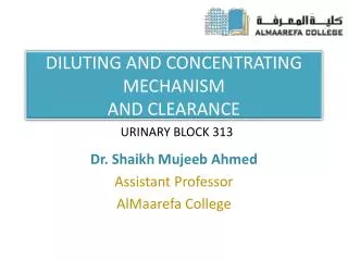 DILUTING AND CONCENTRATING MECHANISM AND CLEARANCE