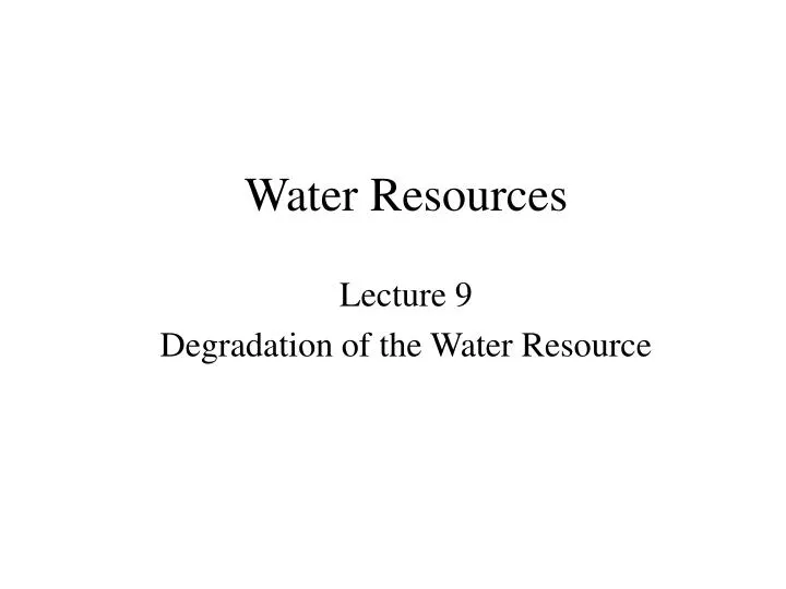 water resources