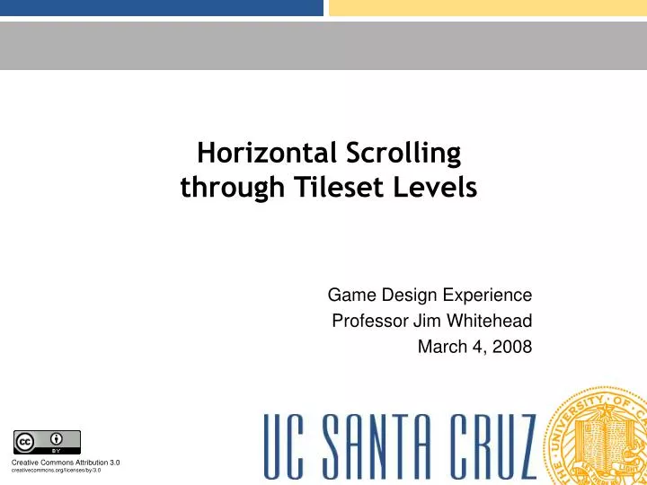 horizontal scrolling through tileset levels