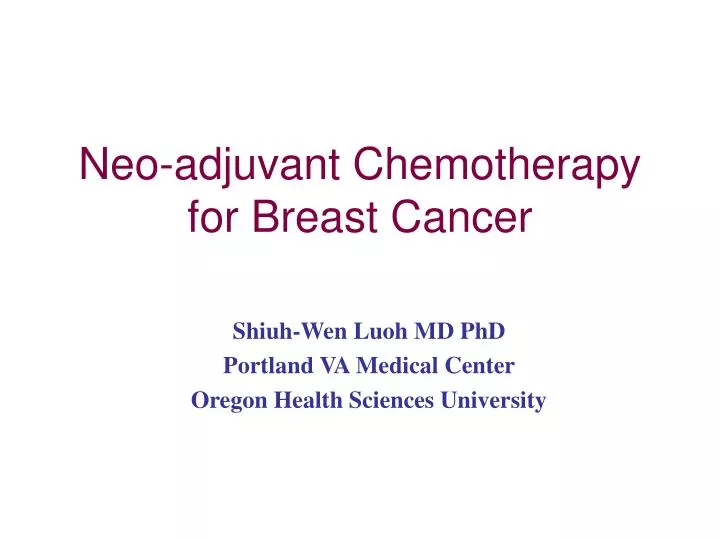 neo adjuvant chemotherapy for breast cancer