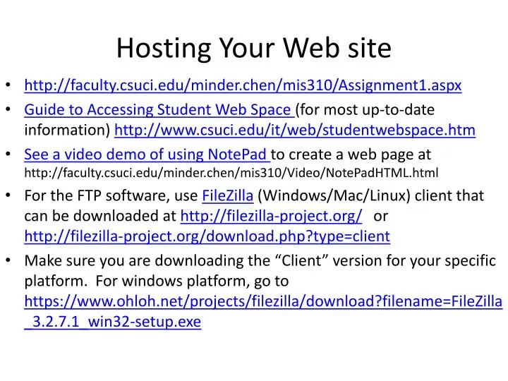 hosting your web site