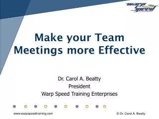 Make your Team Meetings more Effective