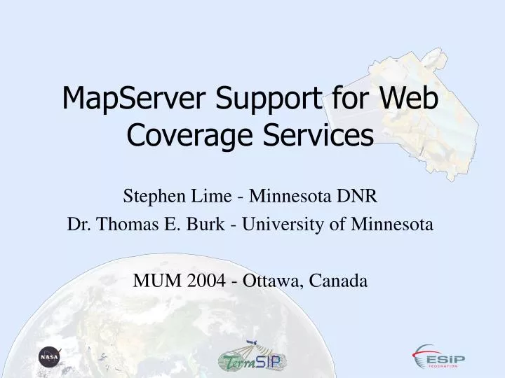 mapserver support for web coverage services