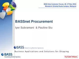 BASSnet Procurement