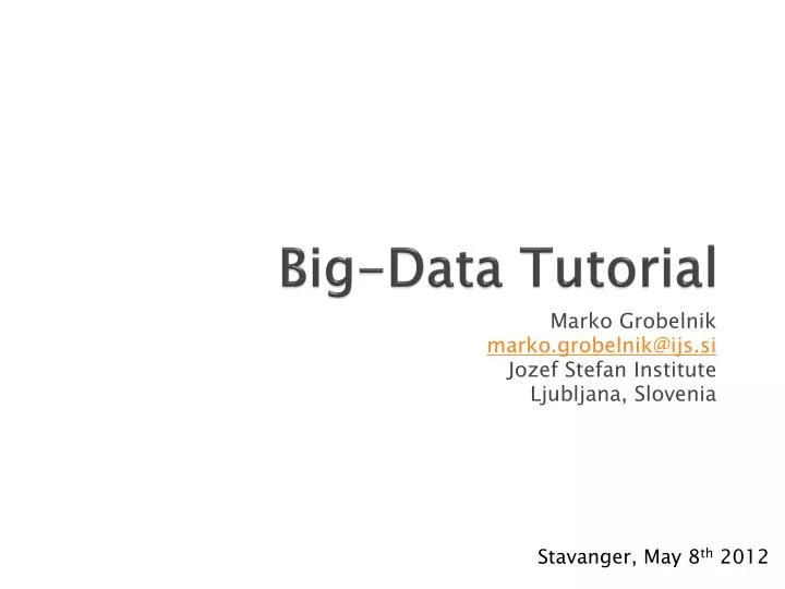 big data tutorial