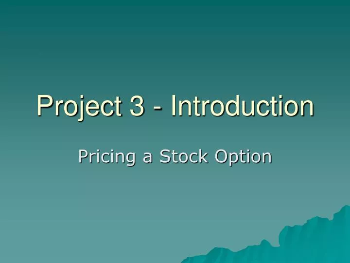 project 3 introduction
