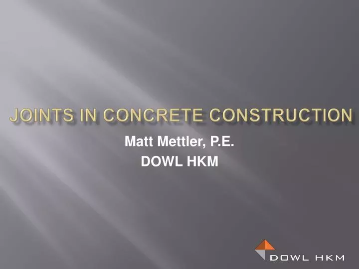 joints in concrete construction