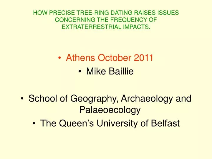 how precise tree ring dating raises issues concerning the frequency of extraterrestrial impacts