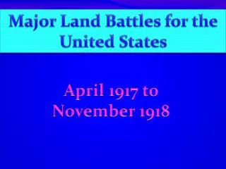 Major Land Battles for the United States