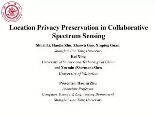 Location Privacy Preservation in Collaborative Spectrum Sensing