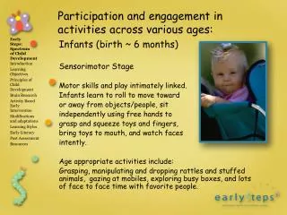 Participation and engagement in activities across various ages: