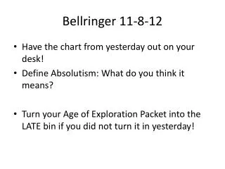 Bellringer 11-8-12