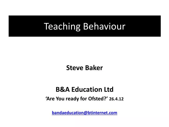teaching behaviour