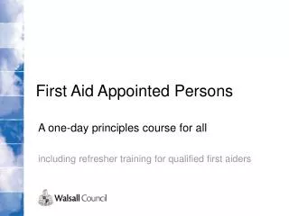First Aid Appointed Persons
