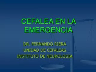 cefalea en la emergencia