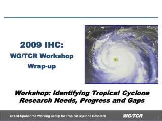 2009 IHC: WG/TCR Workshop Wrap-up