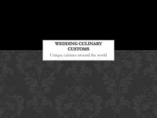 Wedding culinary customs