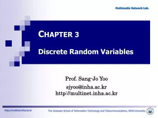 C HAPTER 3 Discrete Random Variables