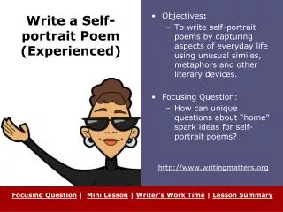Write a Self-portrait Poem (Experienced)
