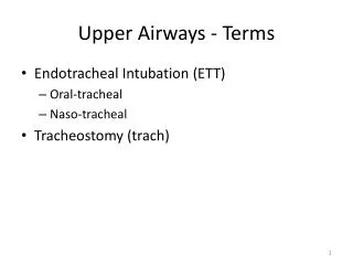 Upper Airways - Terms