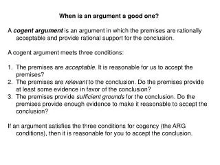 When is an argument a good one?