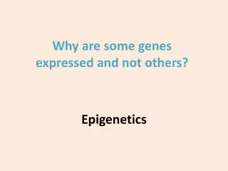 epigenetics
