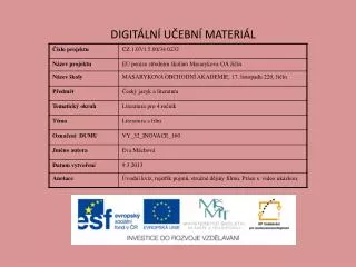 DIGITÁLNÍ UČEBNÍ MATERIÁL