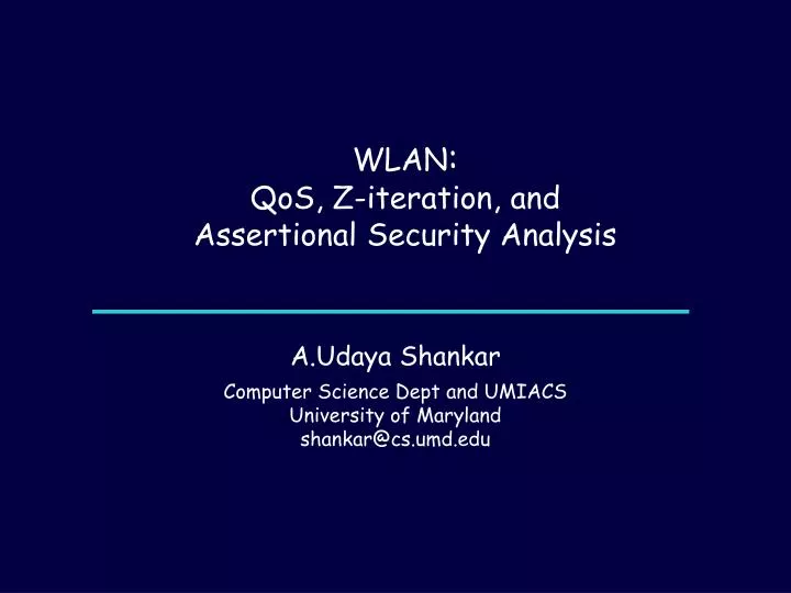 wlan qos z iteration and assertional security analysis