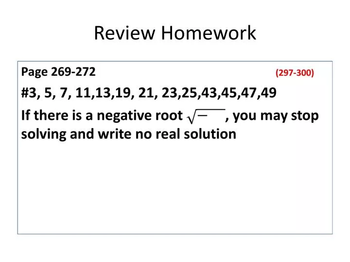 review homework
