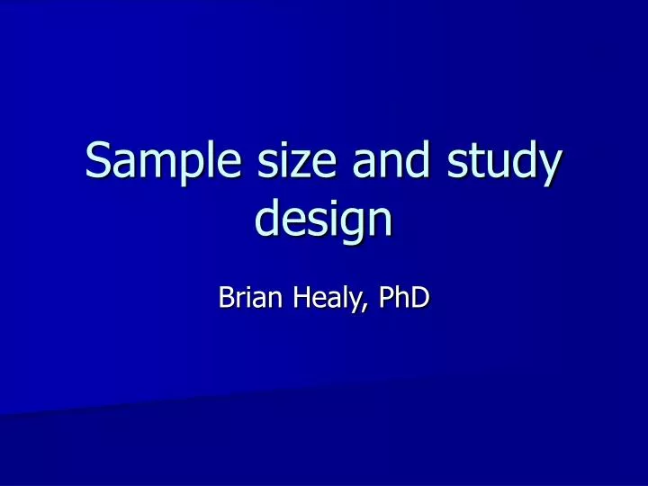 sample size and study design