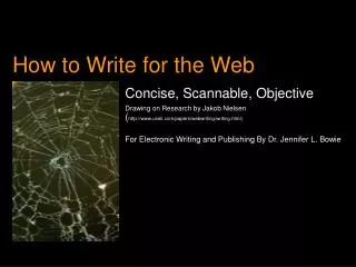 How to Write for the Web