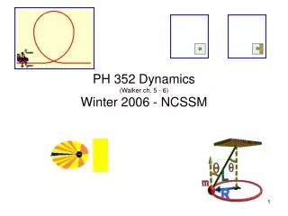 PH 352 Dynamics (Walker ch. 5 - 6) Winter 2006 - NCSSM