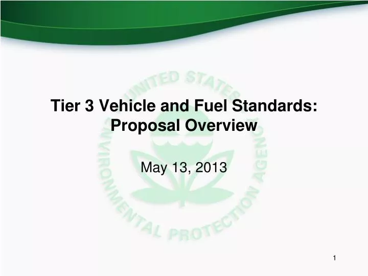 tier 3 vehicle and fuel standards proposal overview