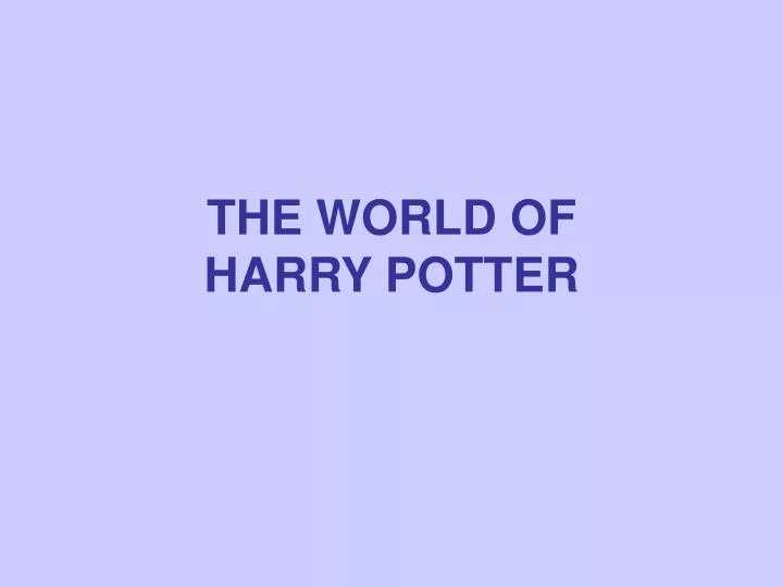 the world of harry potter
