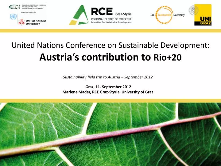 united nations conference on sustainable development austria s contribution to rio 20