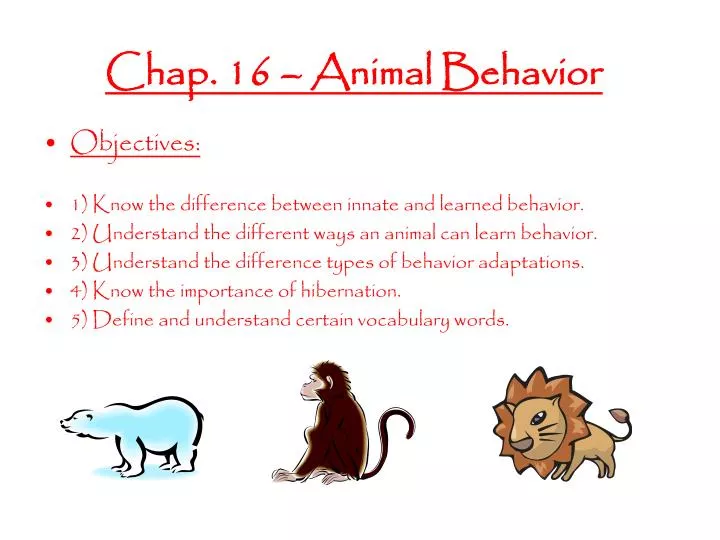 PPT - Chap. 16 – Animal Behavior PowerPoint Presentation, Free Download ...