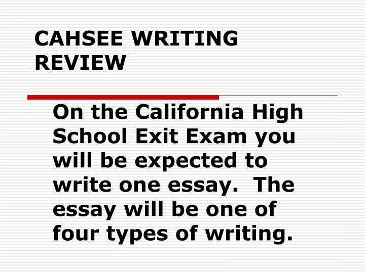 cahsee writing review