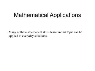 Mathematical Applications