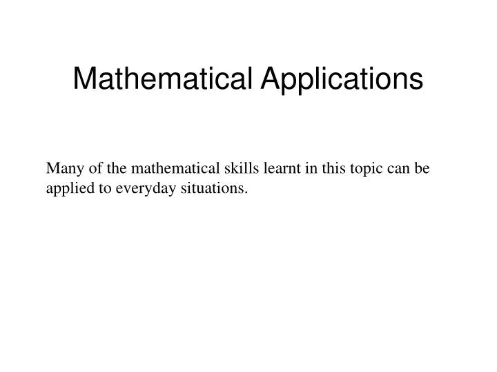 mathematical applications