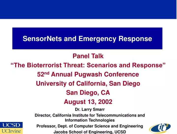 sensornets and emergency response