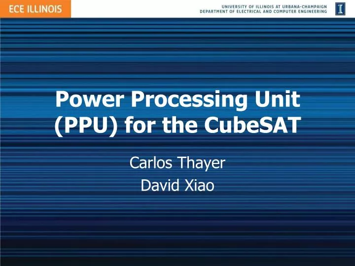 power processing unit ppu for the cubesat