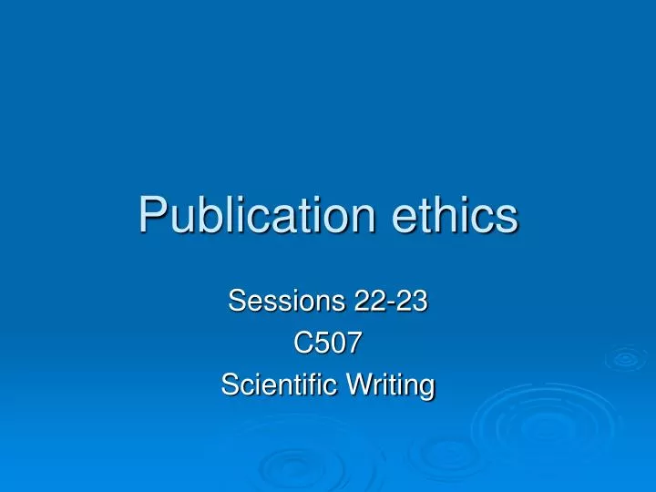 publication ethics