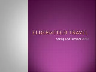 Elder@Tech Travel