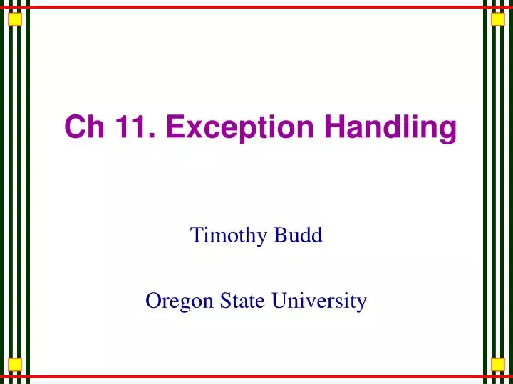 ch 11 exception handling
