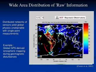 Wide Area Distribution of 'Raw' Information